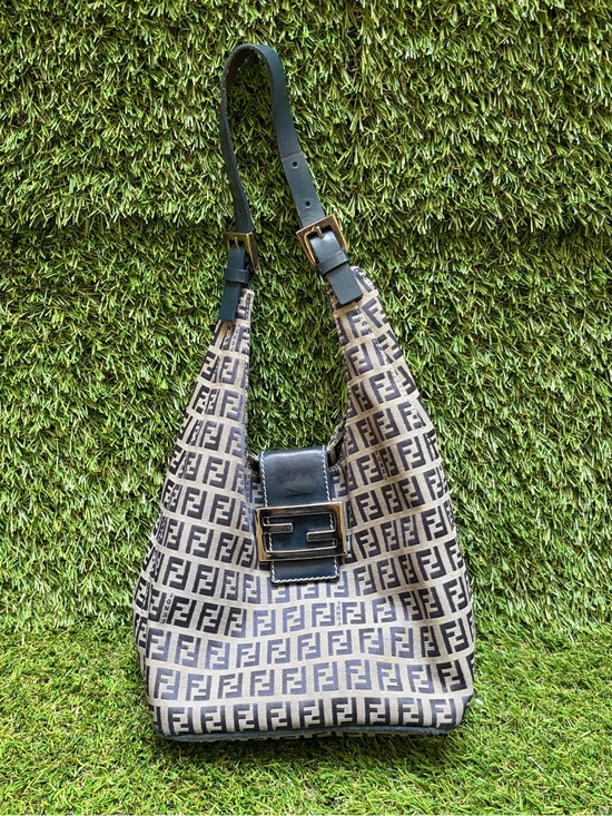 Fendi Handbags - Vintage Fendi Zucca Monogram Canvas Hobo Shoulder Bag